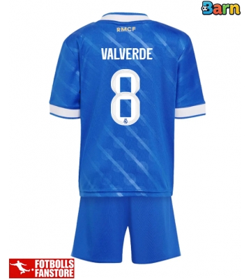 Real Madrid Federico Valverde #8 Tredje Tröja Barn 2025-26 Kortärmad (+ Korta byxor)